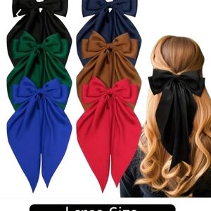 Elegant Women's Hair Bow Set - Black, Green, Blue, Brown, Red